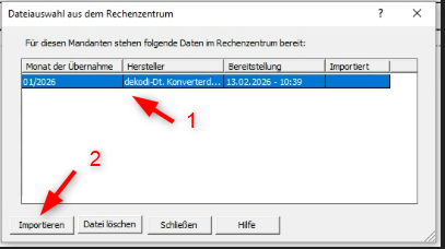 Import von per Lohndatenimportservice übertragenen Daten